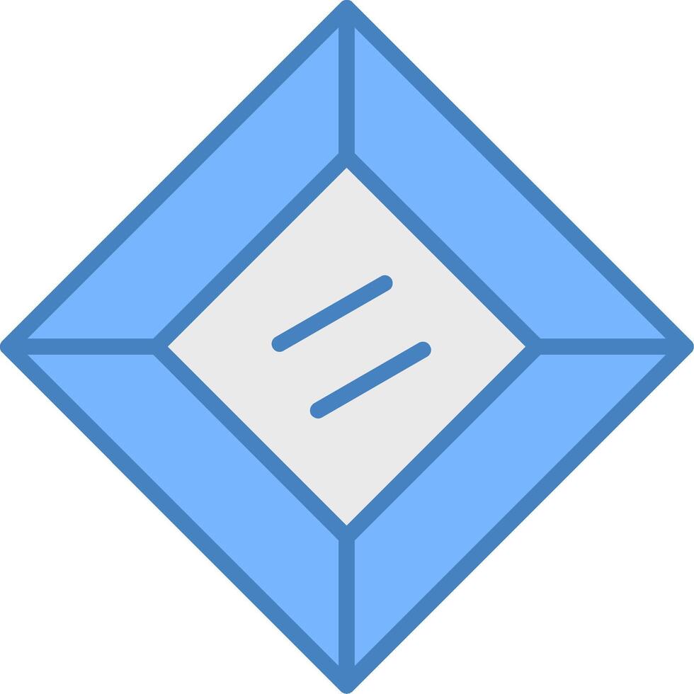 Gem Line Filled Blue Icon vector