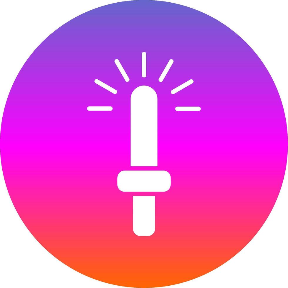 Light Stick Glyph Gradient Circle Icon Design vector