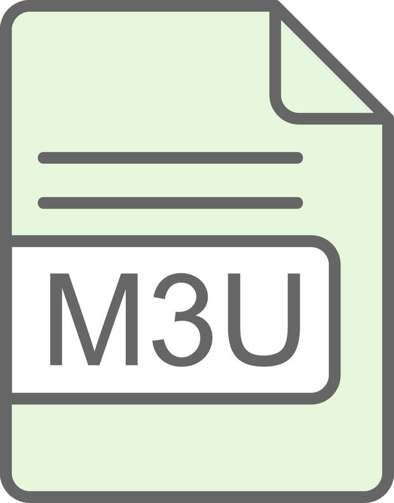 m3u archivo formato relleno icono diseño vector