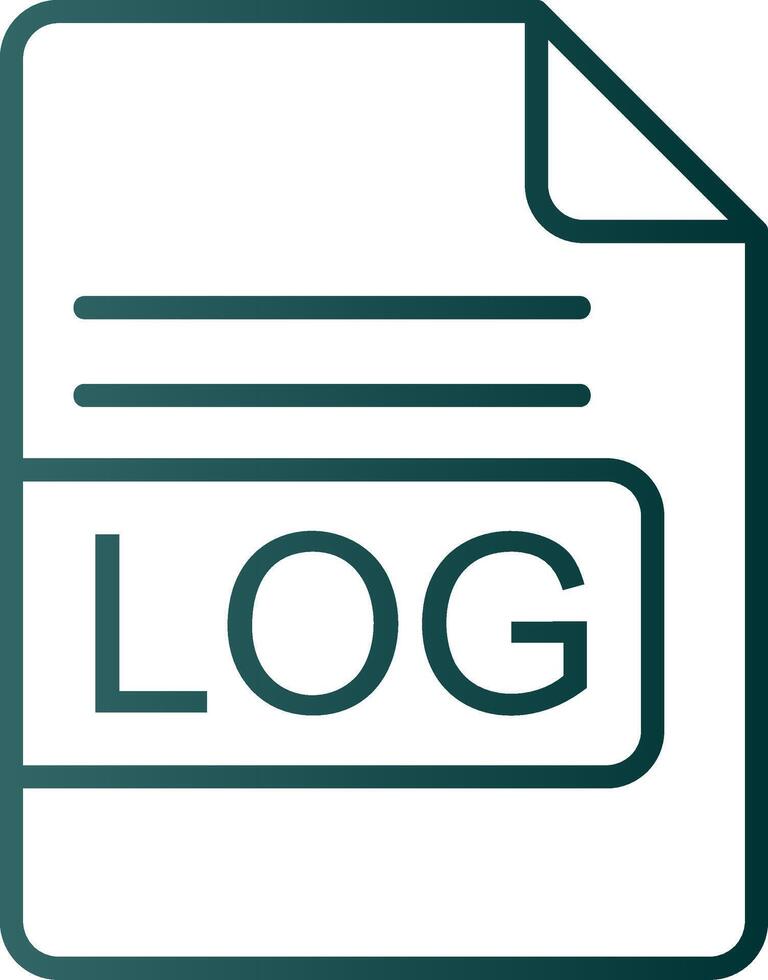 LOG File Format Line Gradient Icon vector