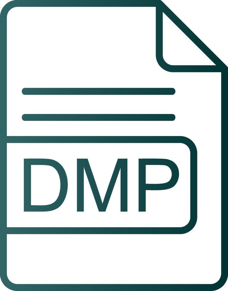 DMP File Format Line Gradient Icon vector