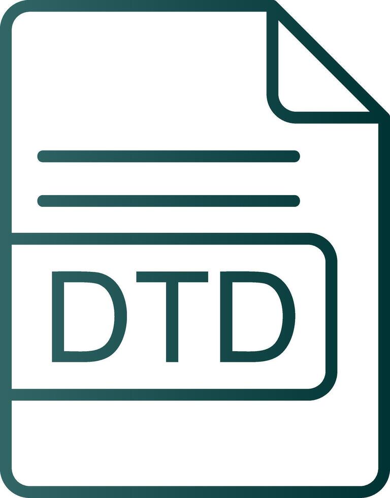 DTD File Format Line Gradient Icon vector