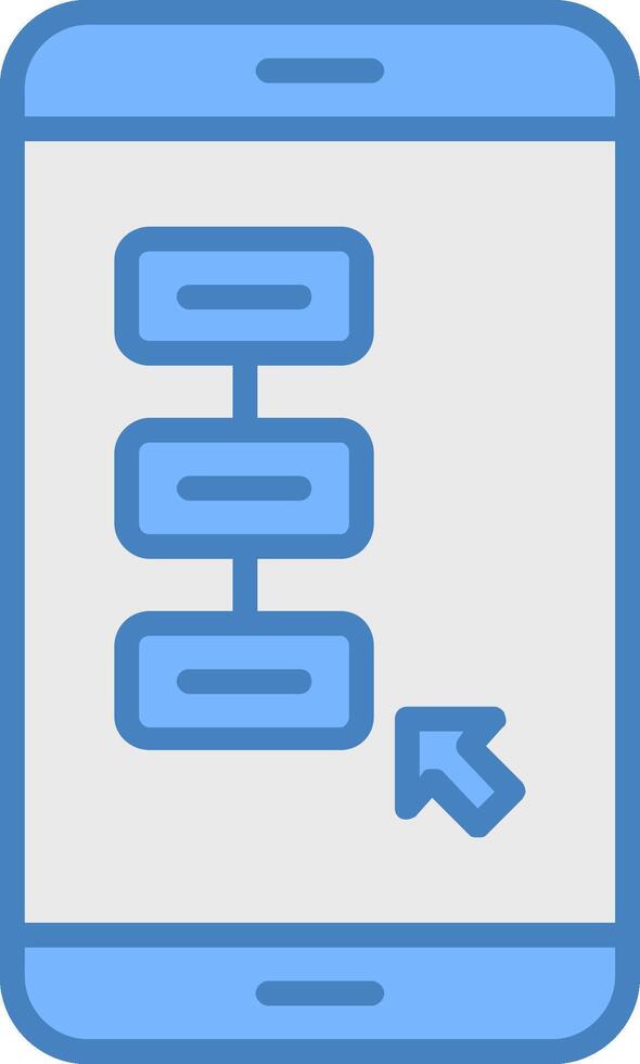 Tasks Line Filled Blue Icon vector