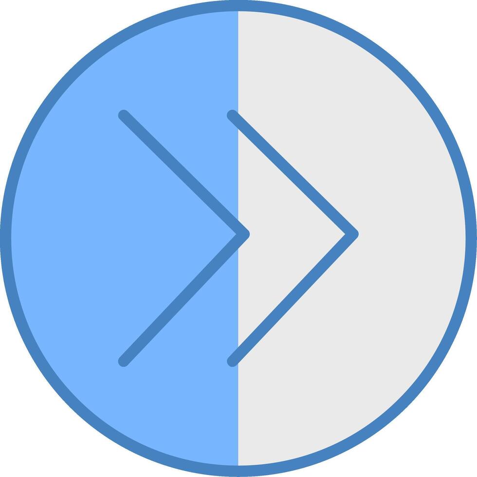 Chevron Line Filled Blue Icon vector