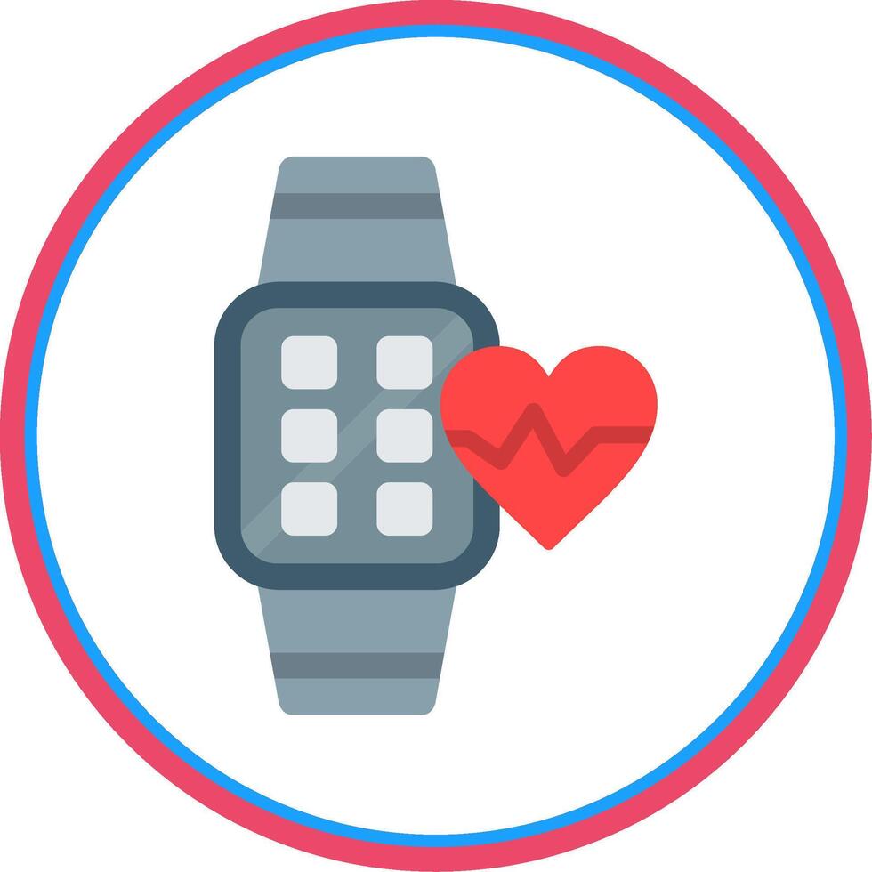 Heart Rate Flat Circle Icon vector