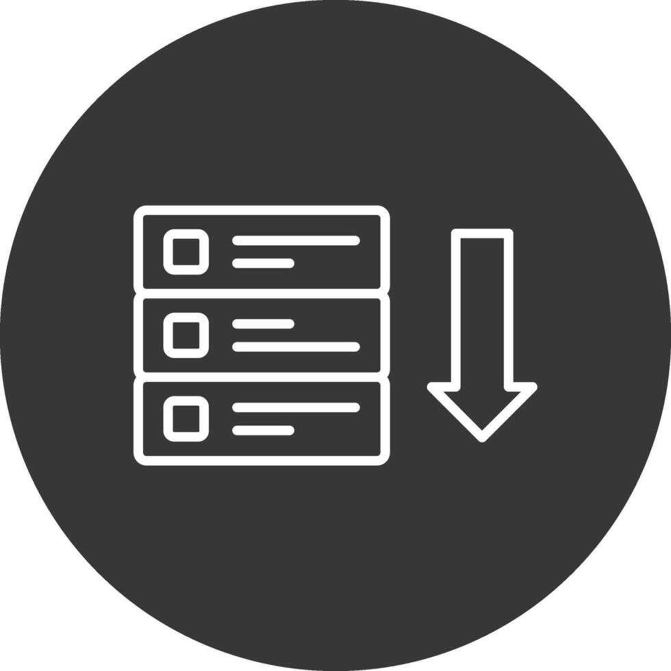 base de datos línea invertido icono diseño vector