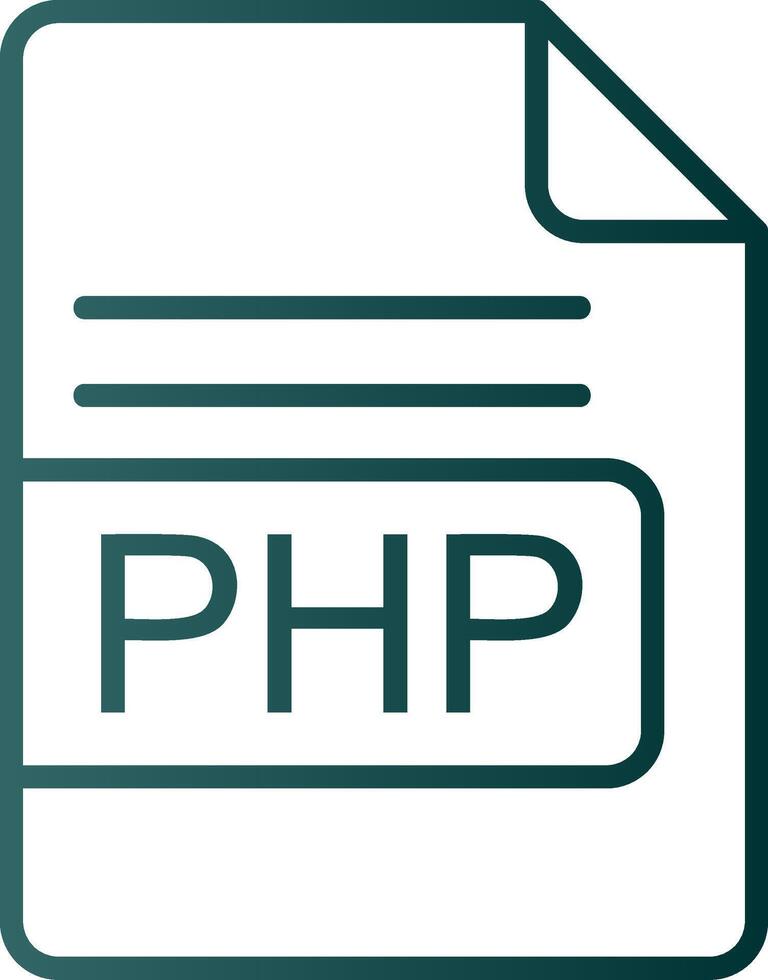 PHP File Format Line Gradient Icon vector