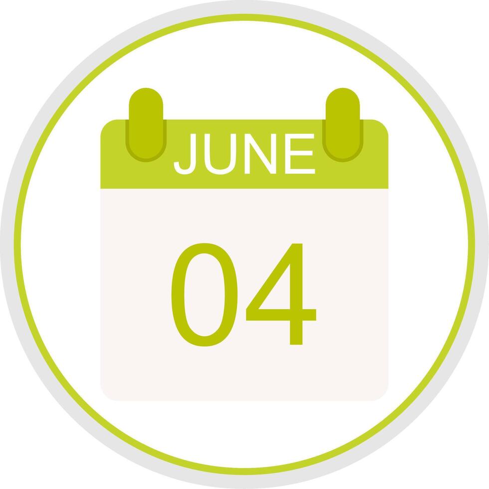 June Flat Circle Icon vector