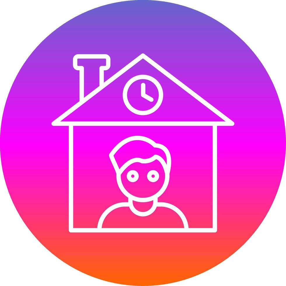 Home Owner Line Gradient Circle Icon vector