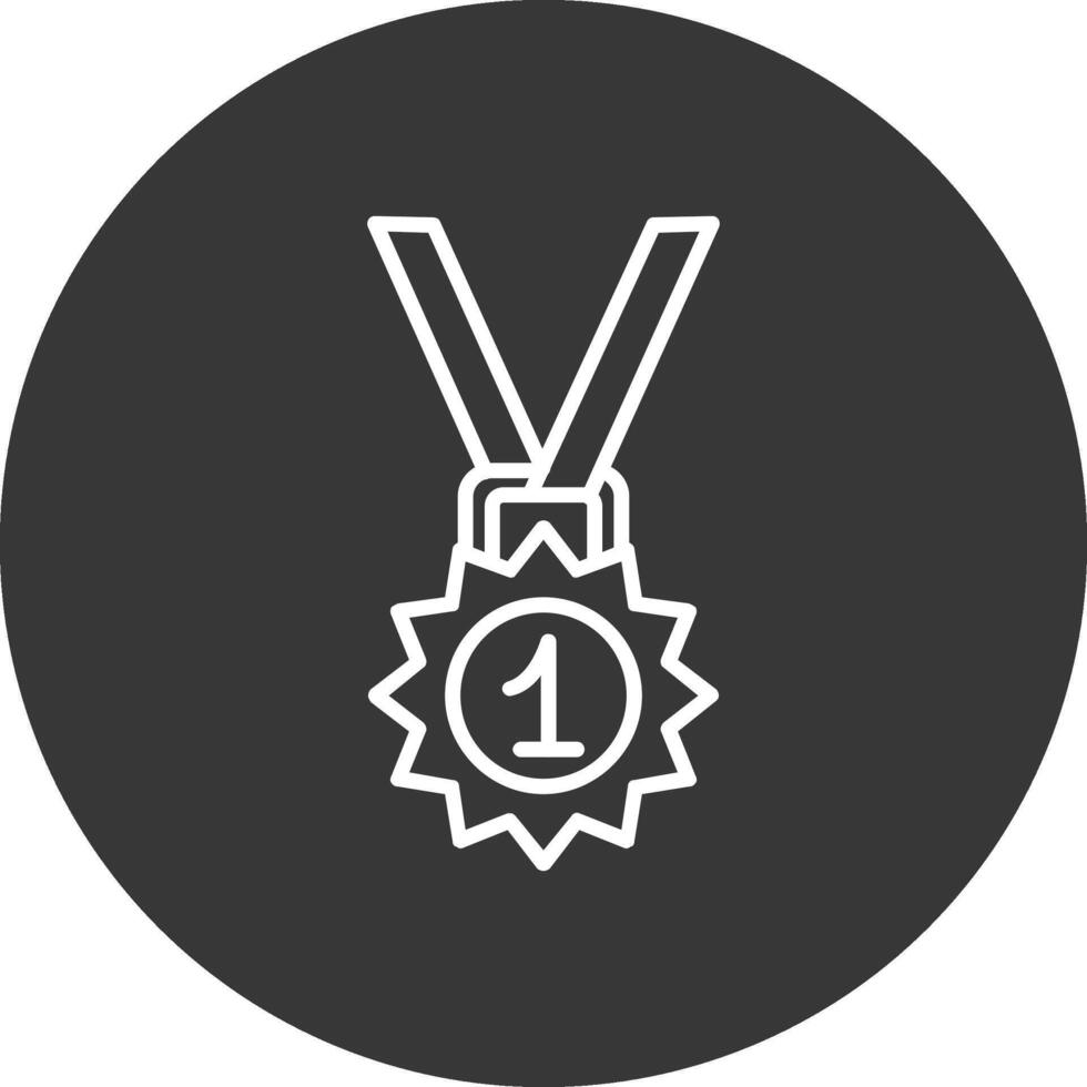 medalla línea invertido icono diseño vector