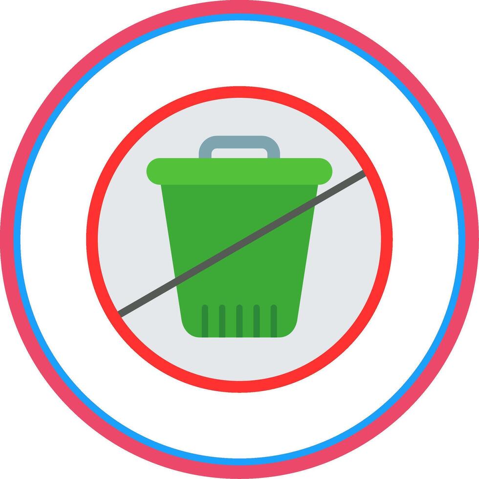 Zero Waste Flat Circle Icon vector