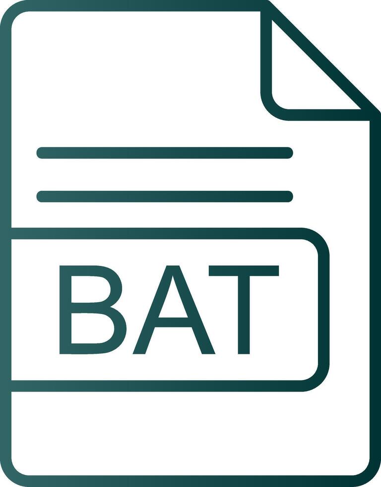 BAT File Format Line Gradient Icon vector