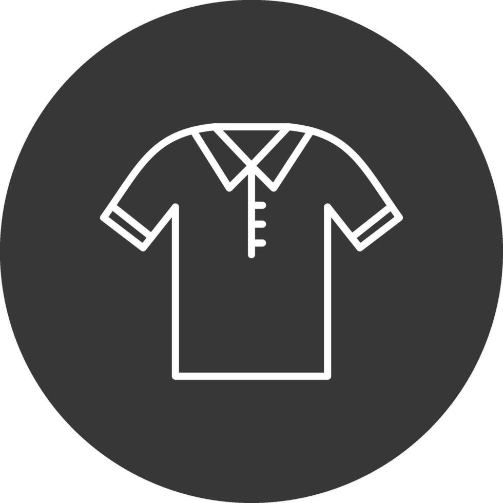 Polo Shirt Line Inverted Icon Design vector