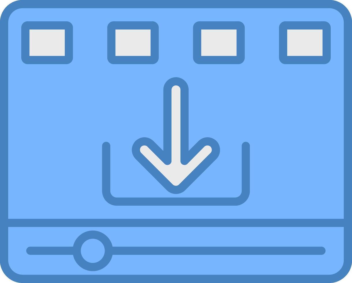 Line Filled Blue Icon vector
