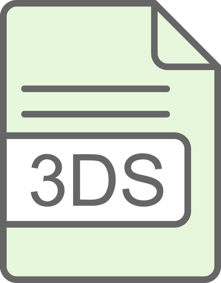 3DS File Format Fillay Icon Design vector