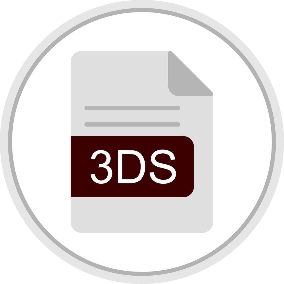 3ds archivo formato plano circulo icono vector