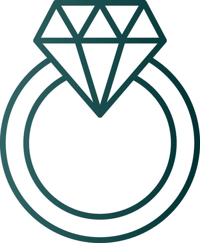 Diamond Ring Line Gradient Icon vector