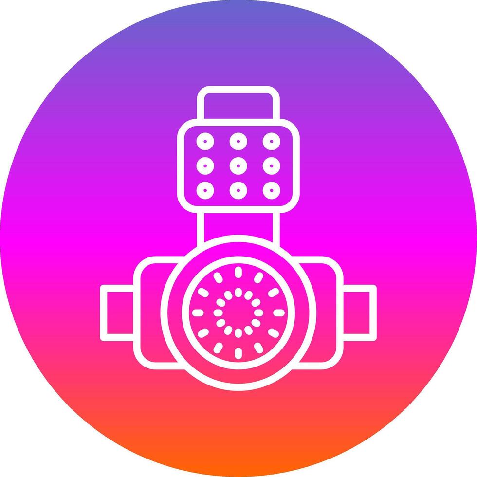 Head Light Line Gradient Circle Icon vector