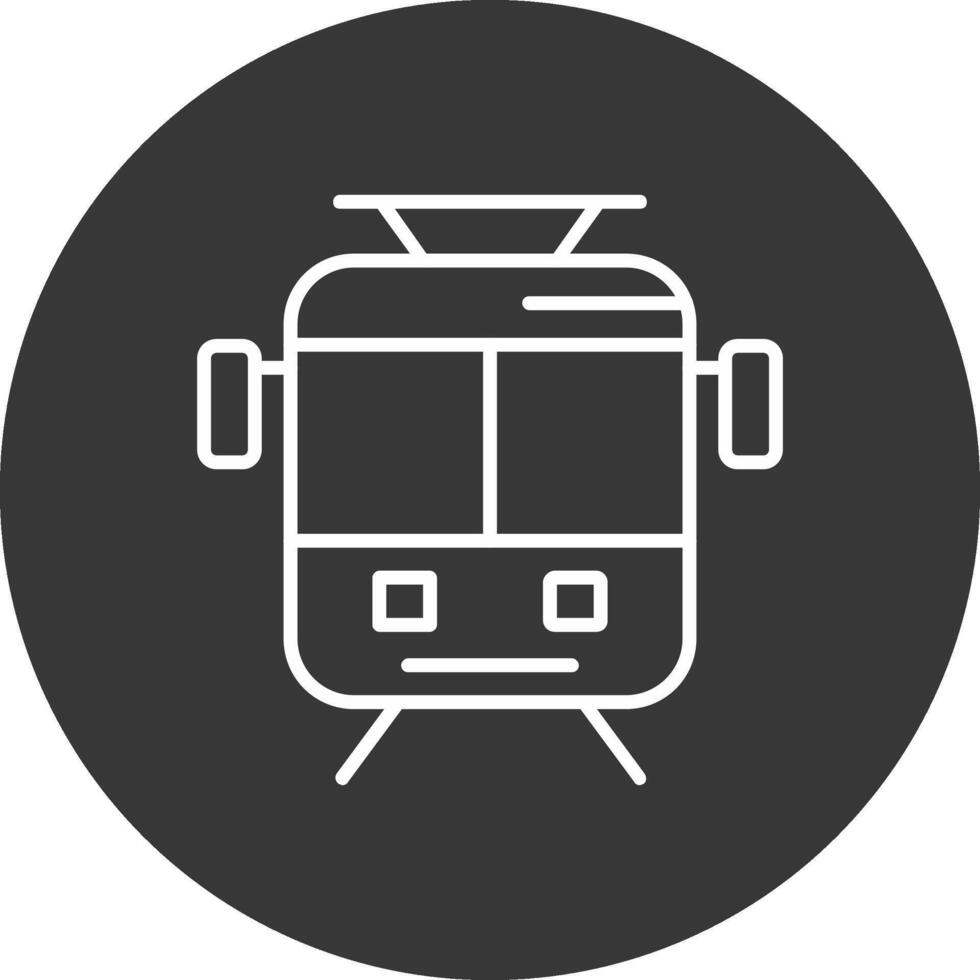 Old Tram Line Inverted Icon Design vector