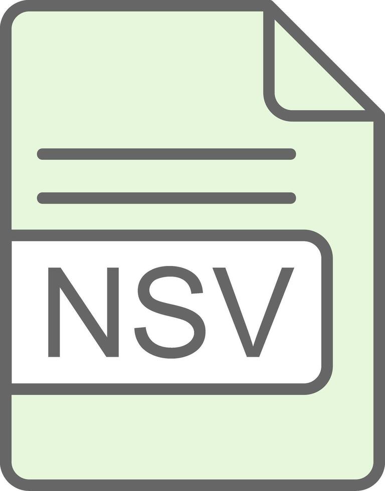 NS V archivo formato relleno icono diseño vector