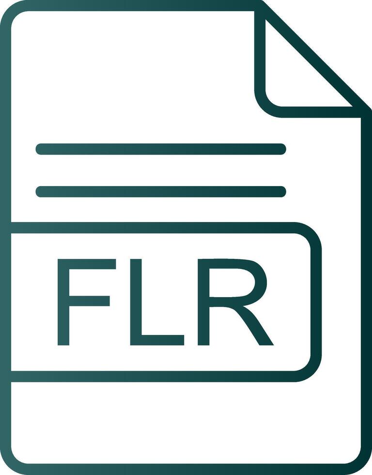 flr archivo formato línea degradado icono vector