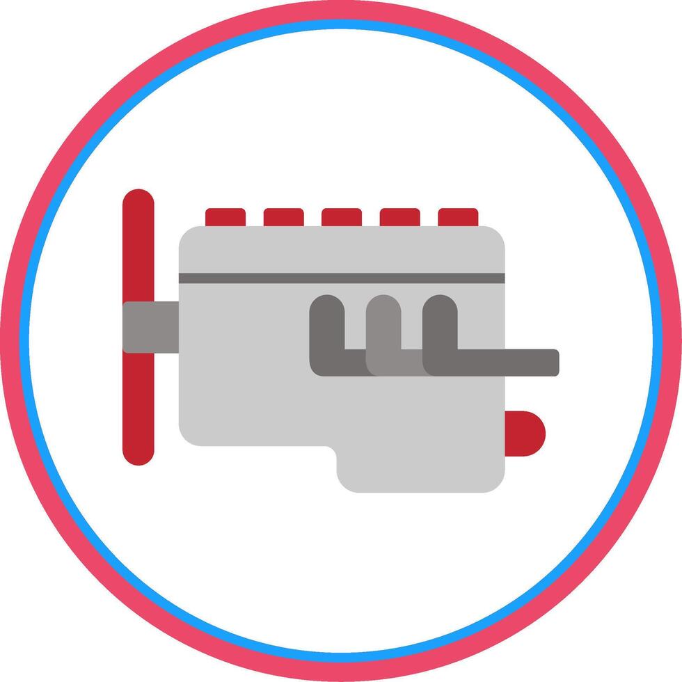 Engine Flat Circle Icon vector