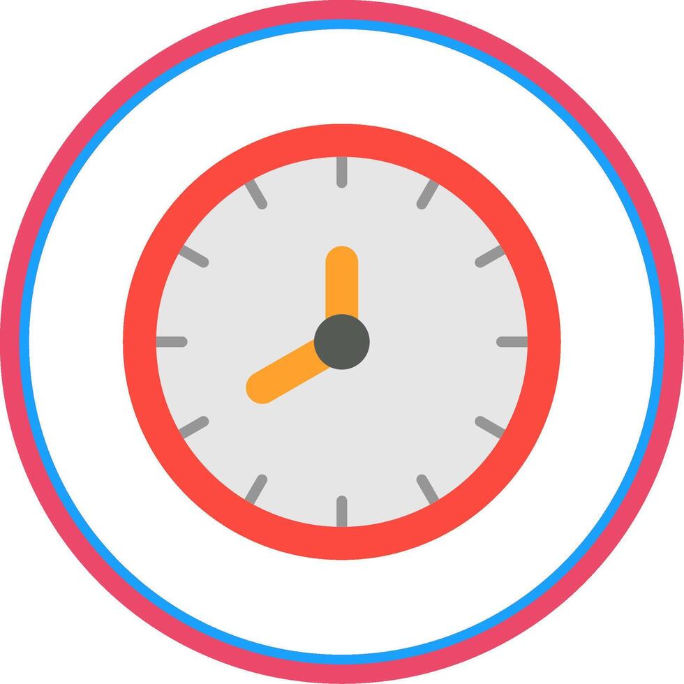 Clock Flat Circle Icon vector