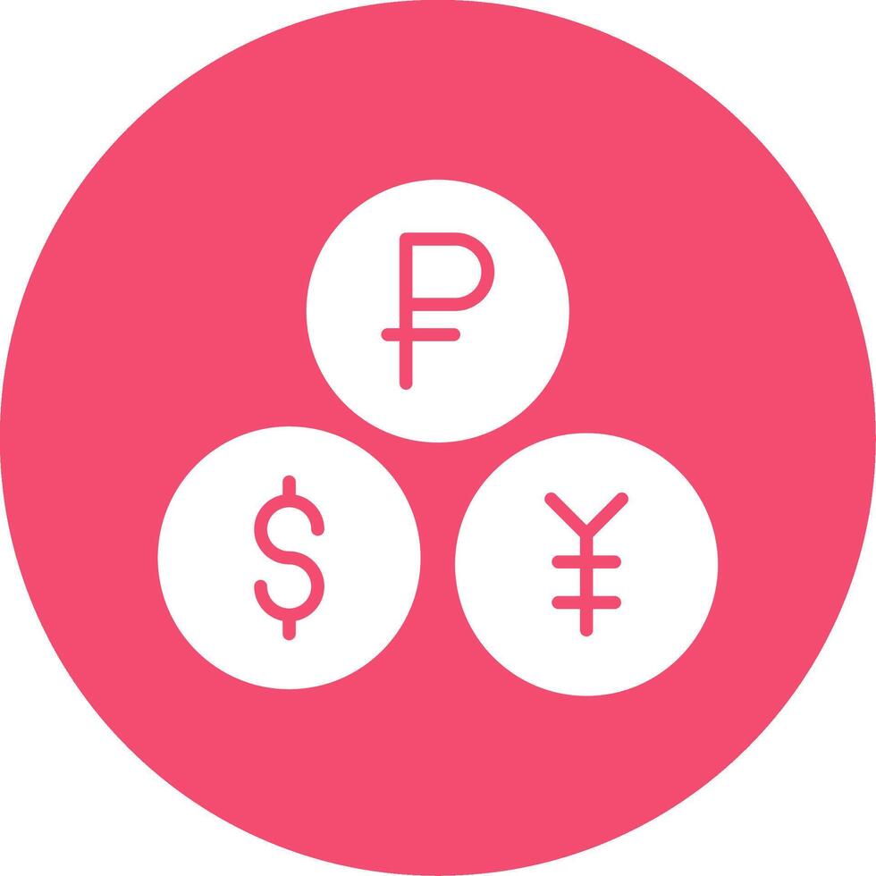 Currencies Multi Color Circle Icon vector
