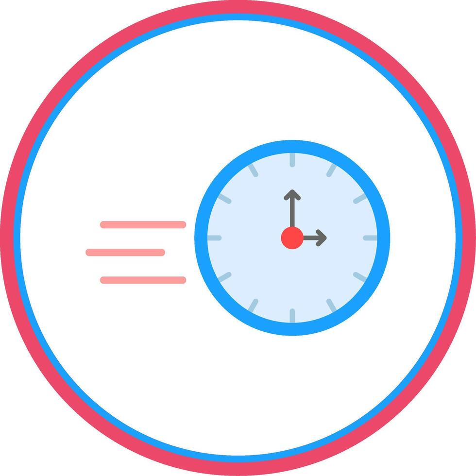 On Time Flat Circle Icon vector