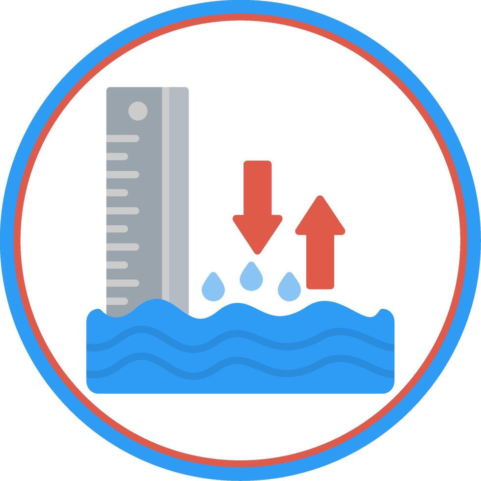 Sea Level Flat Circle Icon vector