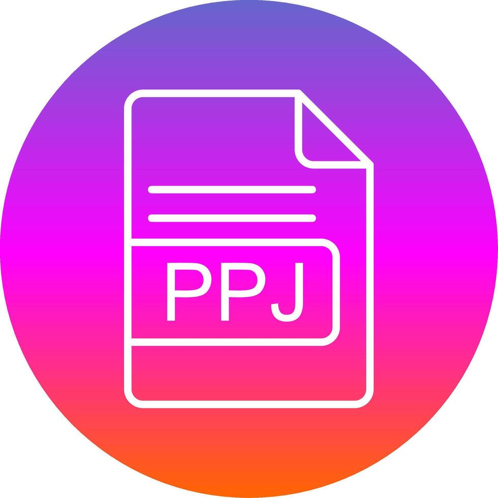 PPJ File Format Line Gradient Circle Icon vector