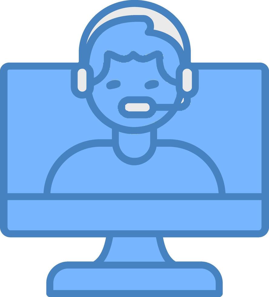 OnLine Filled Blue Consultant Line Filled Blue Icon vector