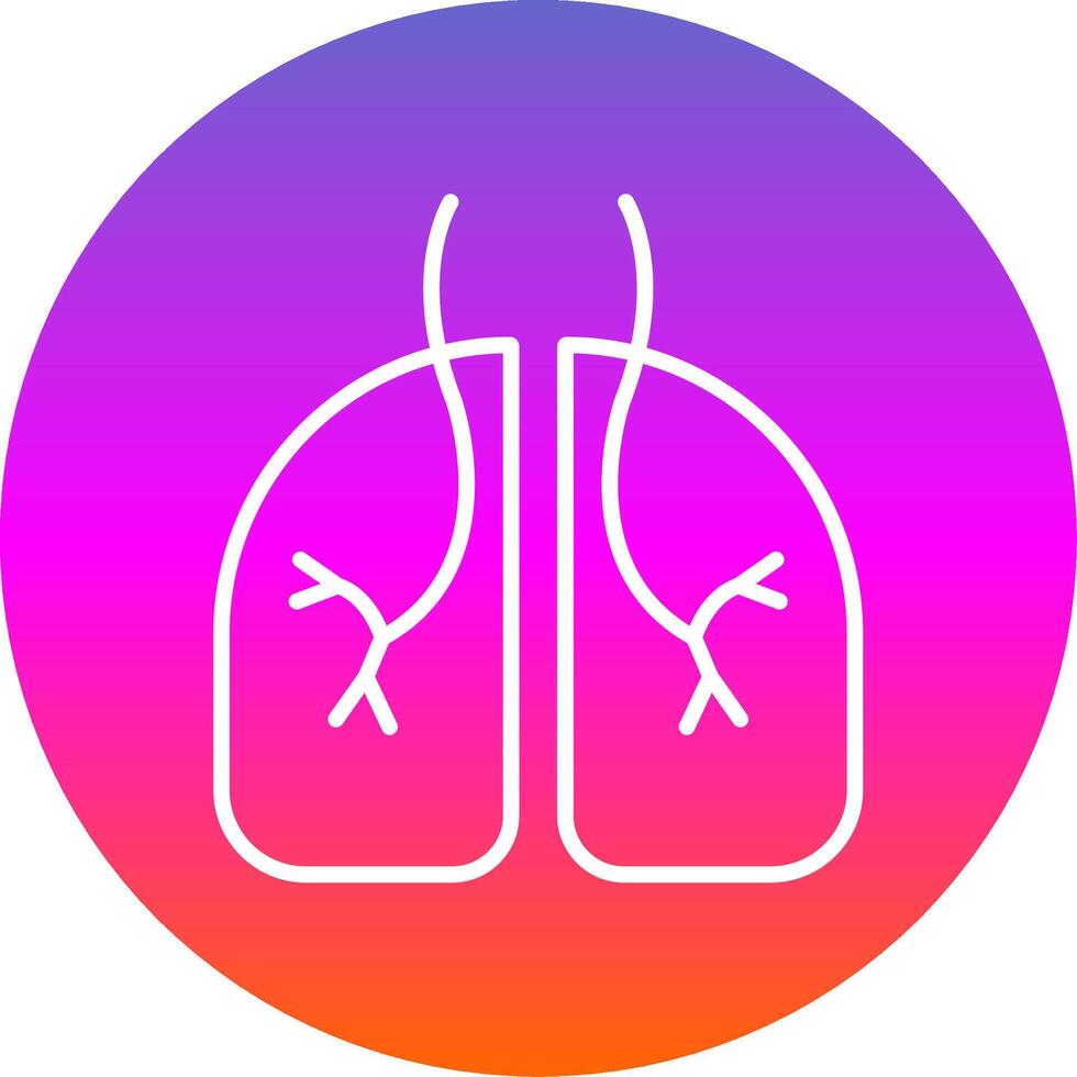 Pulmonology Line Gradient Circle Icon vector