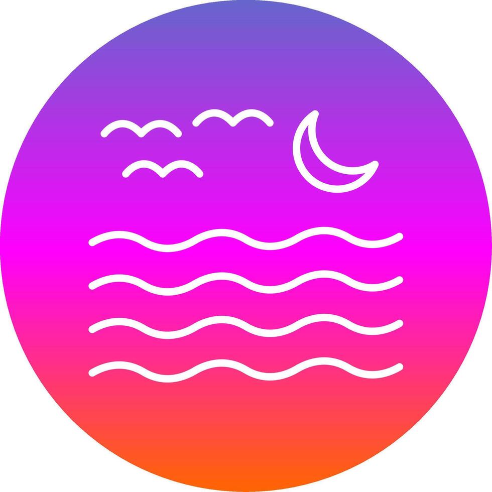 River Line Gradient Circle Icon vector