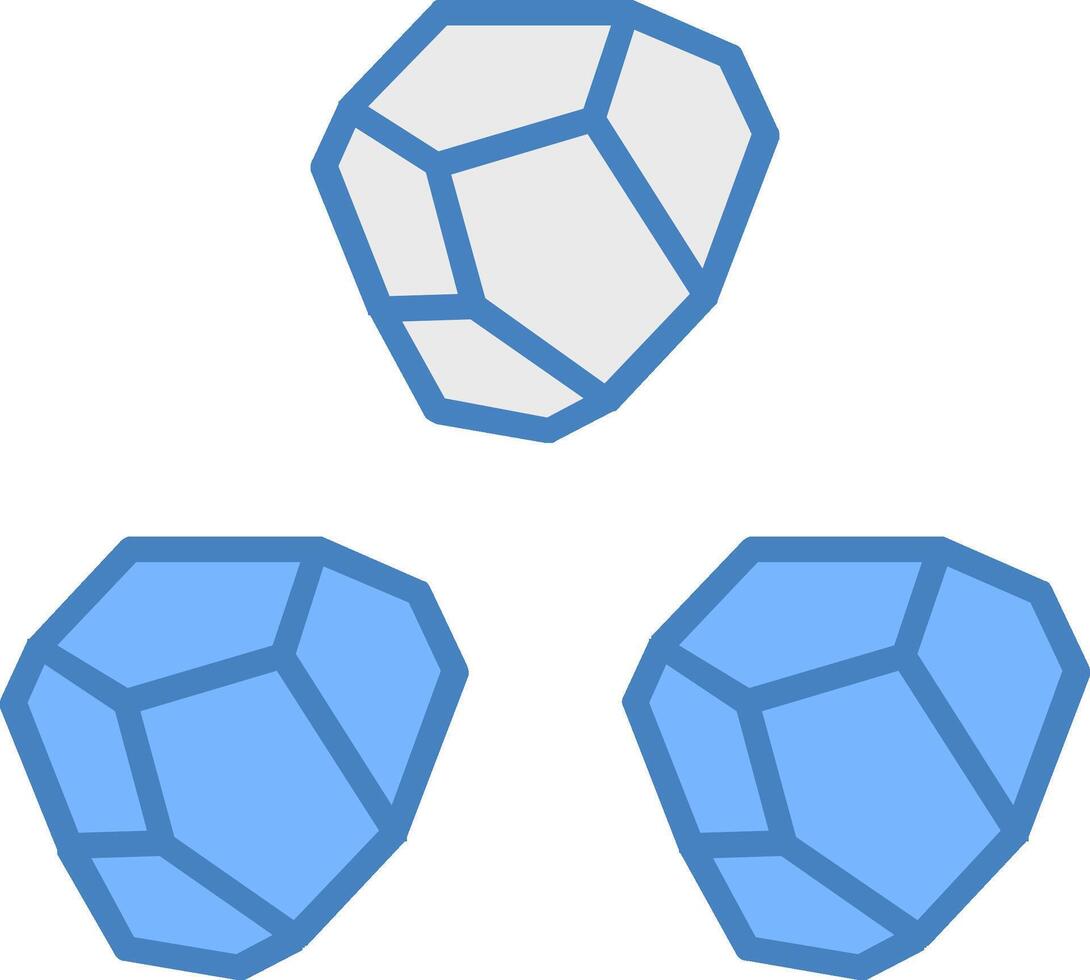 Boulder Line Filled Blue Icon vector