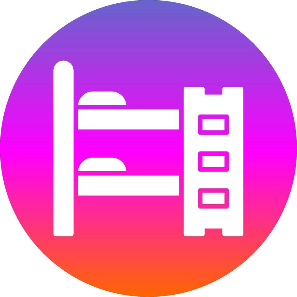 Bunk Bed Glyph Gradient Circle Icon Design vector