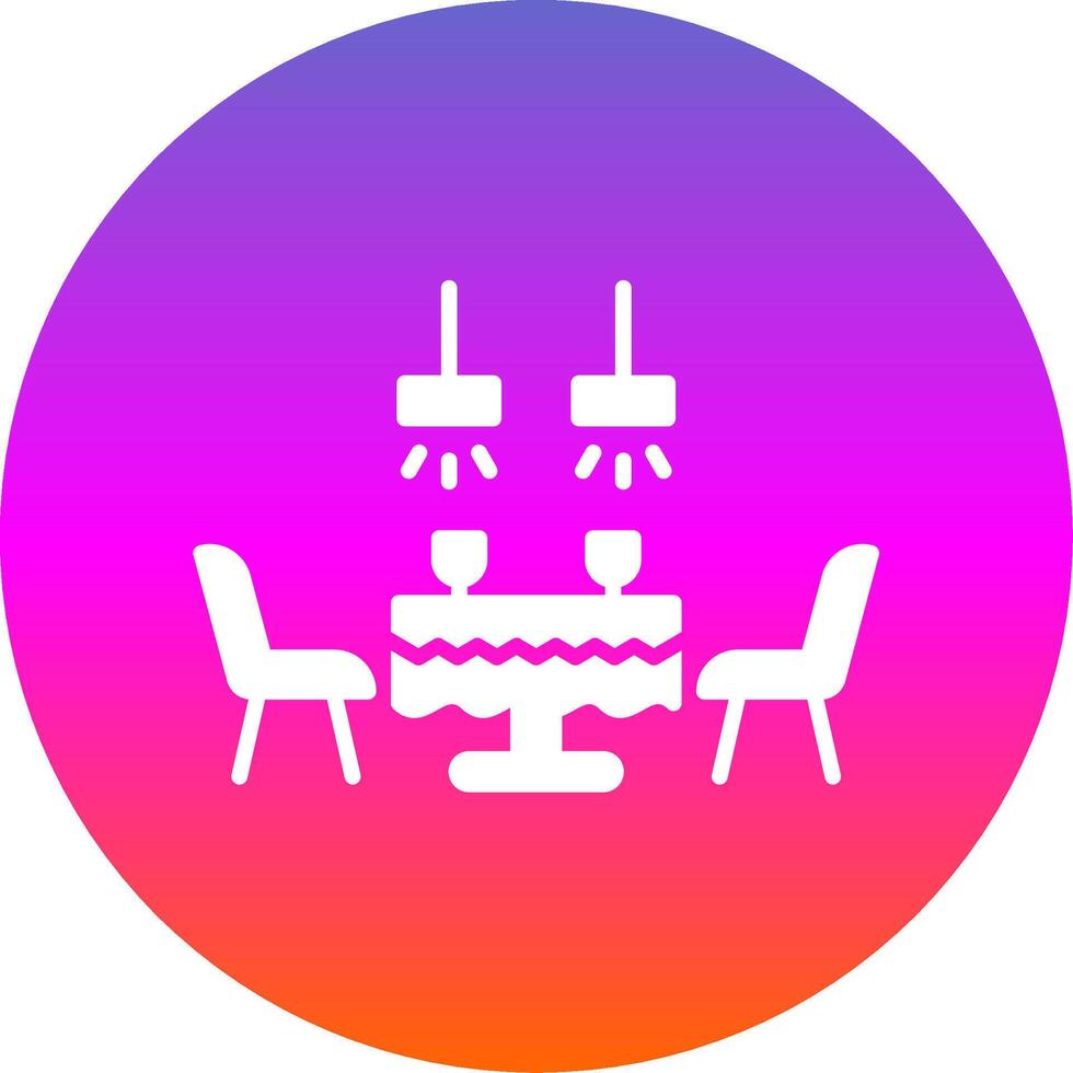 Dining Table Glyph Gradient Circle Icon Design vector