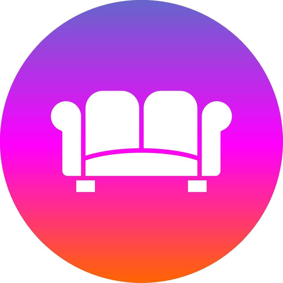 Sofa Glyph Gradient Circle Icon Design vector