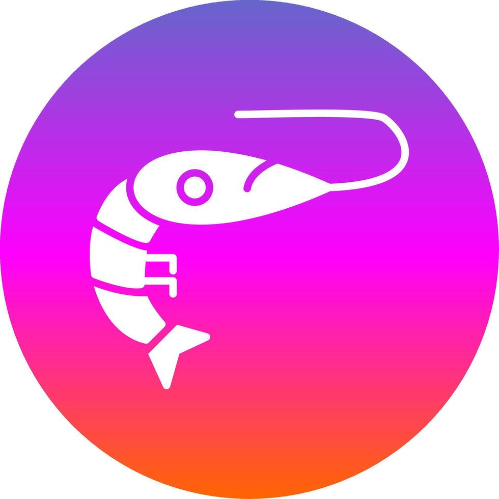 camarón glifo degradado circulo icono diseño vector