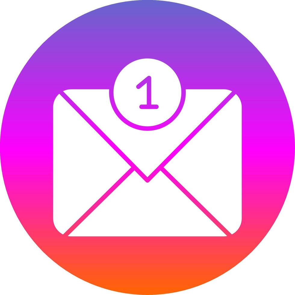 Email Glyph Gradient Circle Icon Design vector