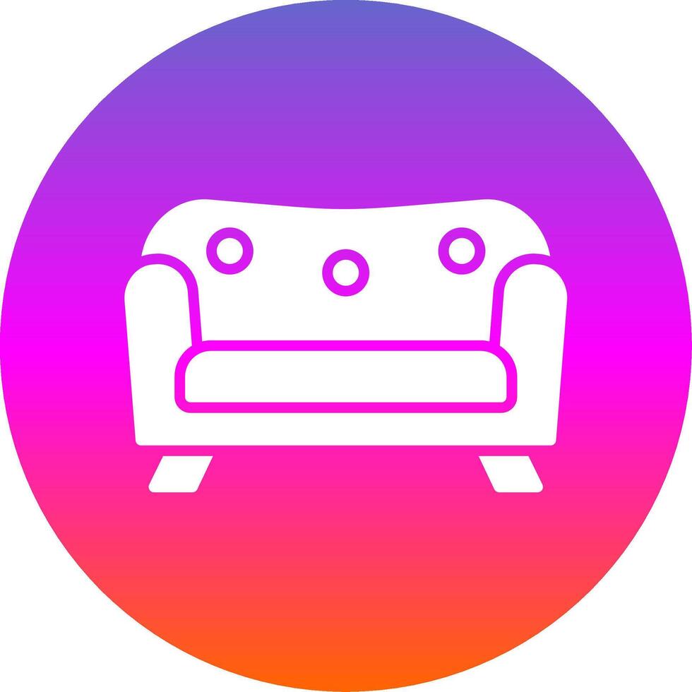 Sofa Glyph Gradient Circle Icon Design vector