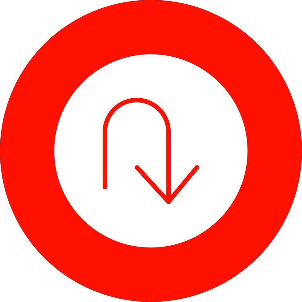U Turn Multi Color Circle Icon vector