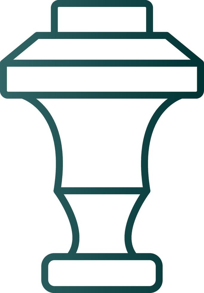 Curtain Top Line Gradient Icon vector