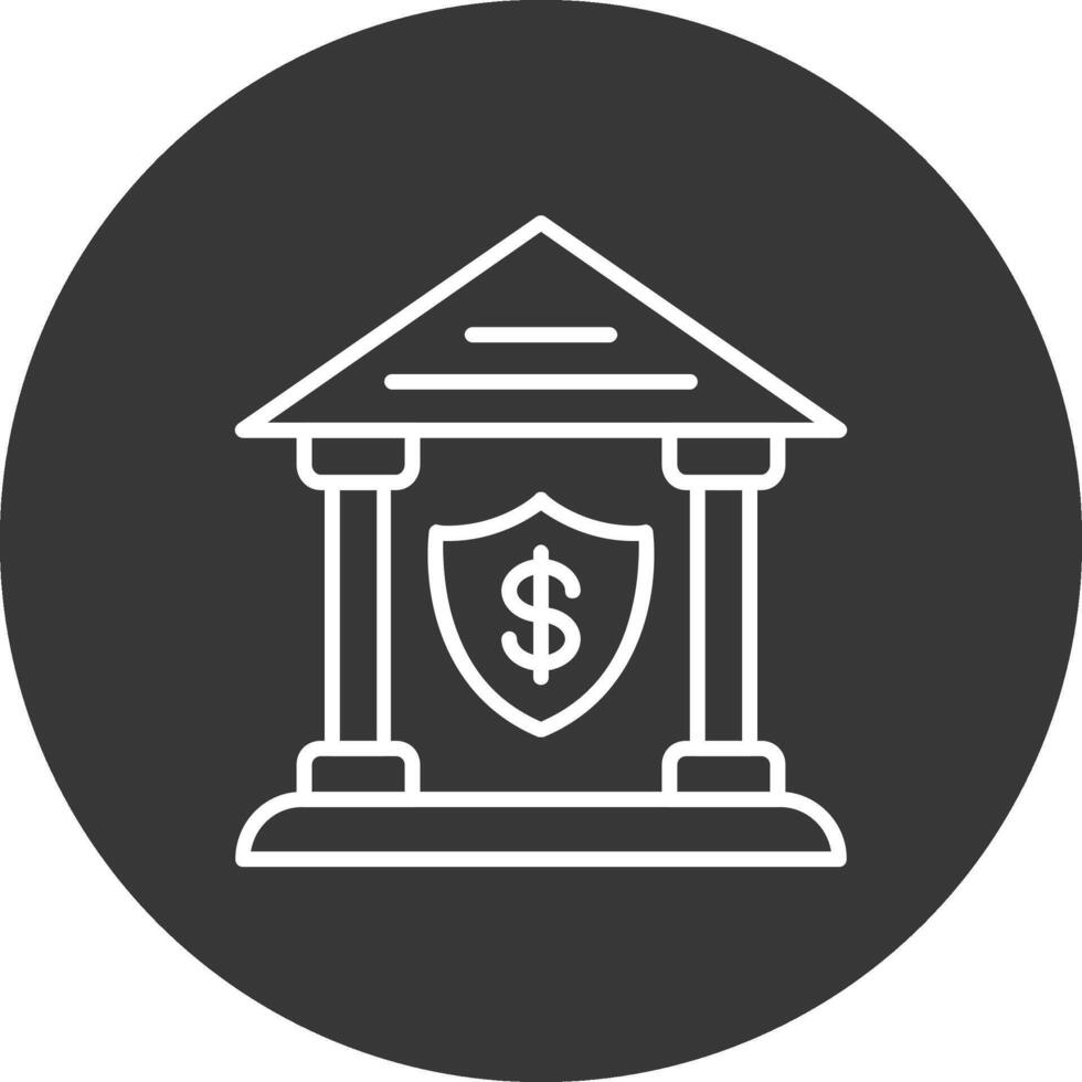 banco línea invertido icono diseño vector