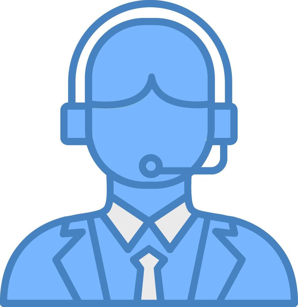 Dispatcher Line Filled Blue Icon vector