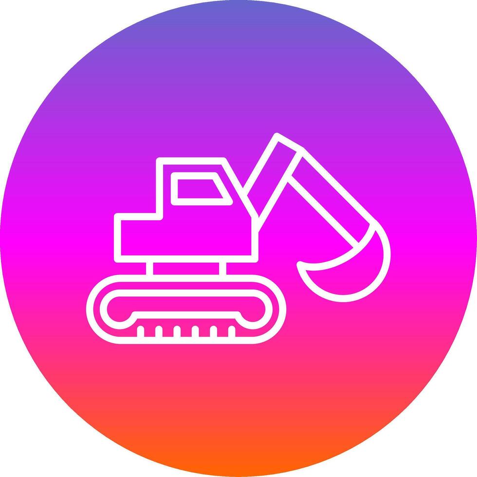 Digger Line Gradient Circle Icon vector
