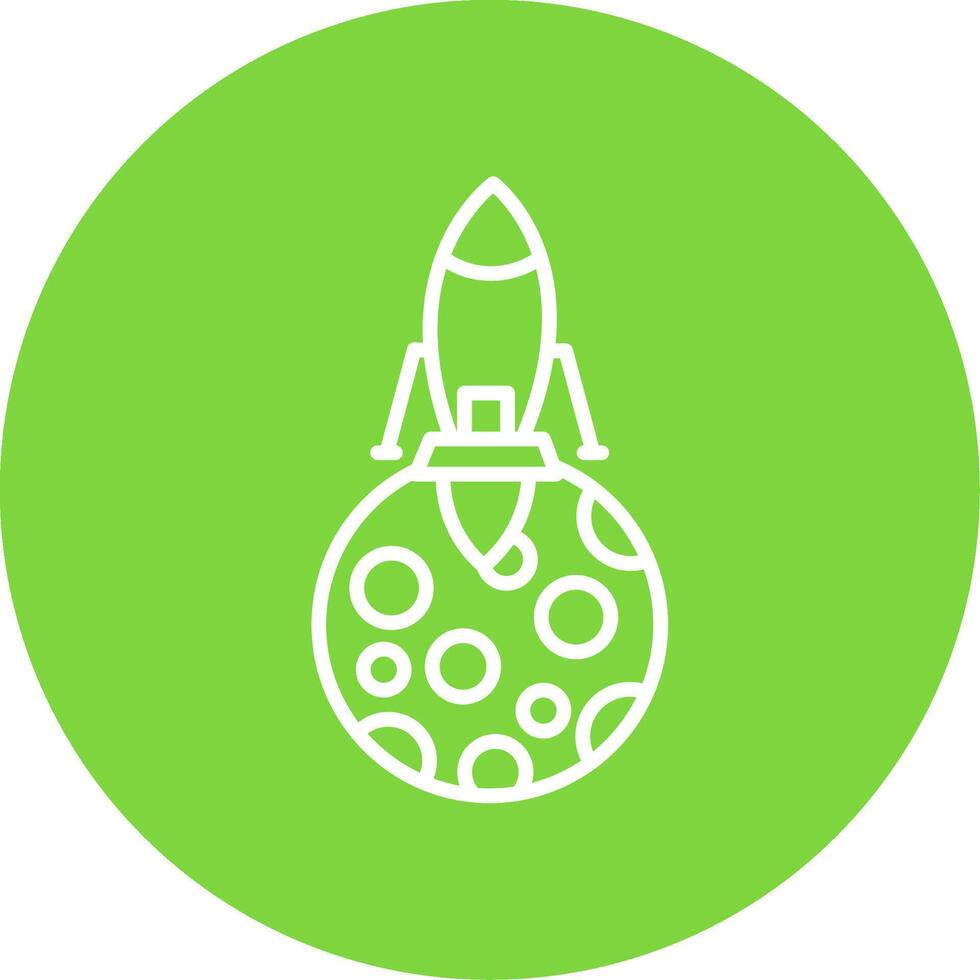 Moon Landing Multi Color Circle Icon vector