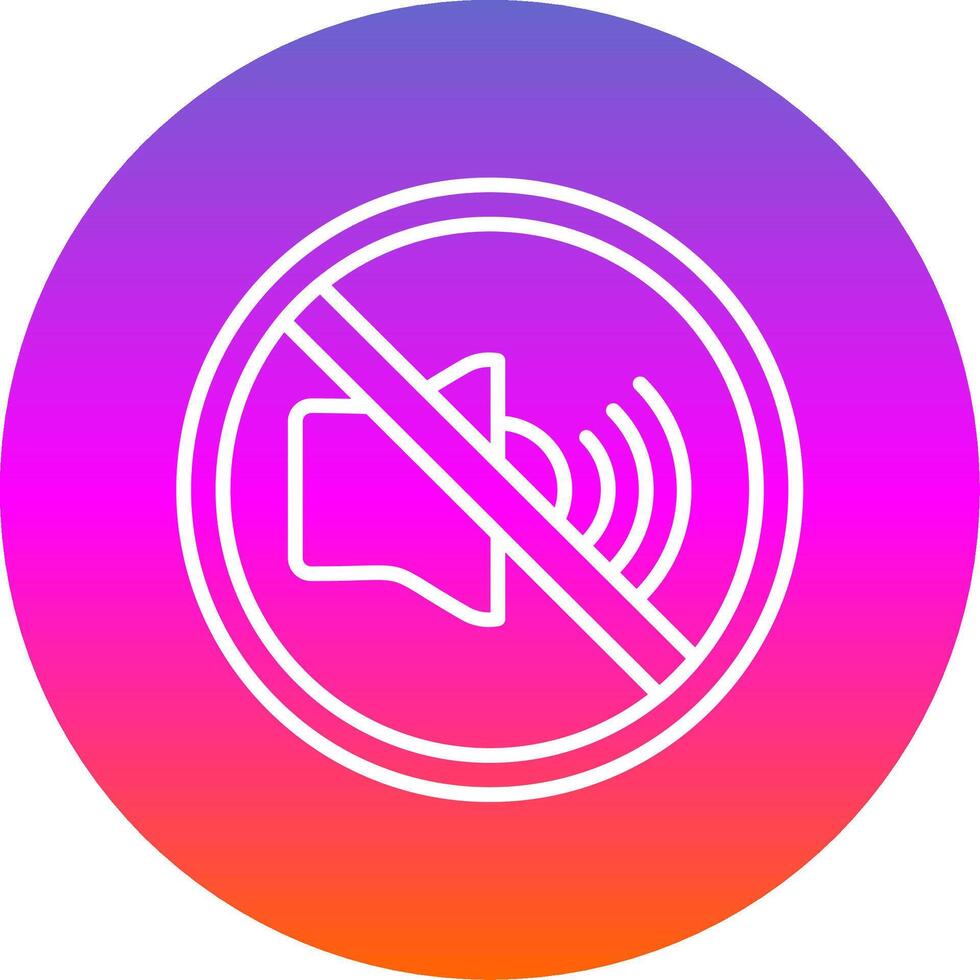 No sonido línea degradado circulo icono vector