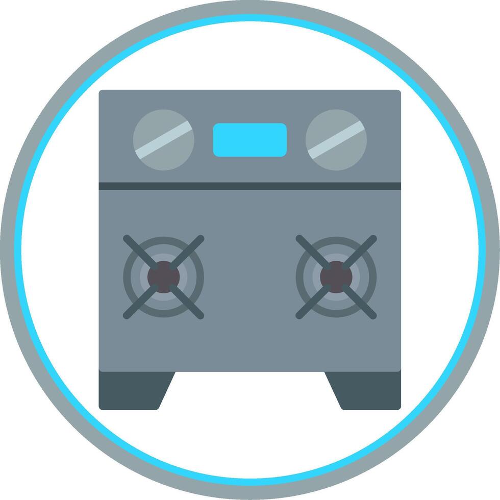 Stove Flat Circle Icon vector