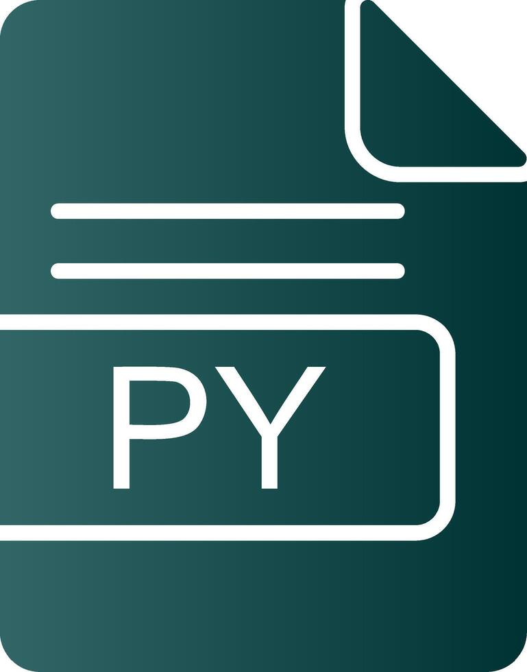 py archivo formato glifo degradado icono vector